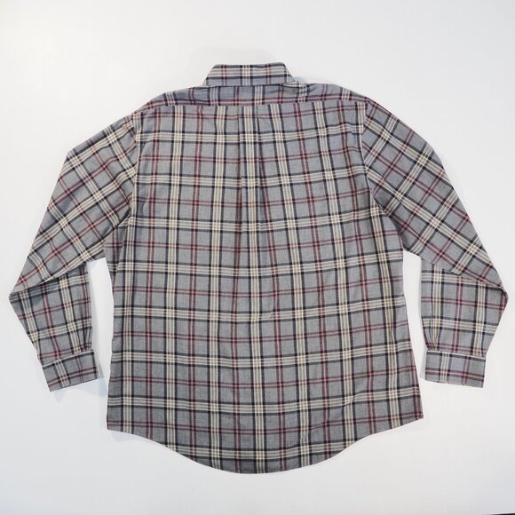 Brooks Brothers Shirt Mens Extra Large Gray Plaid Regent Oxford Button Preppy - Picture 2 of 9